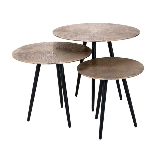 Kafijas galds Vittorio (Set of 3) Richmond Interiors 48/40/48 cm champagne gold - N1 Home