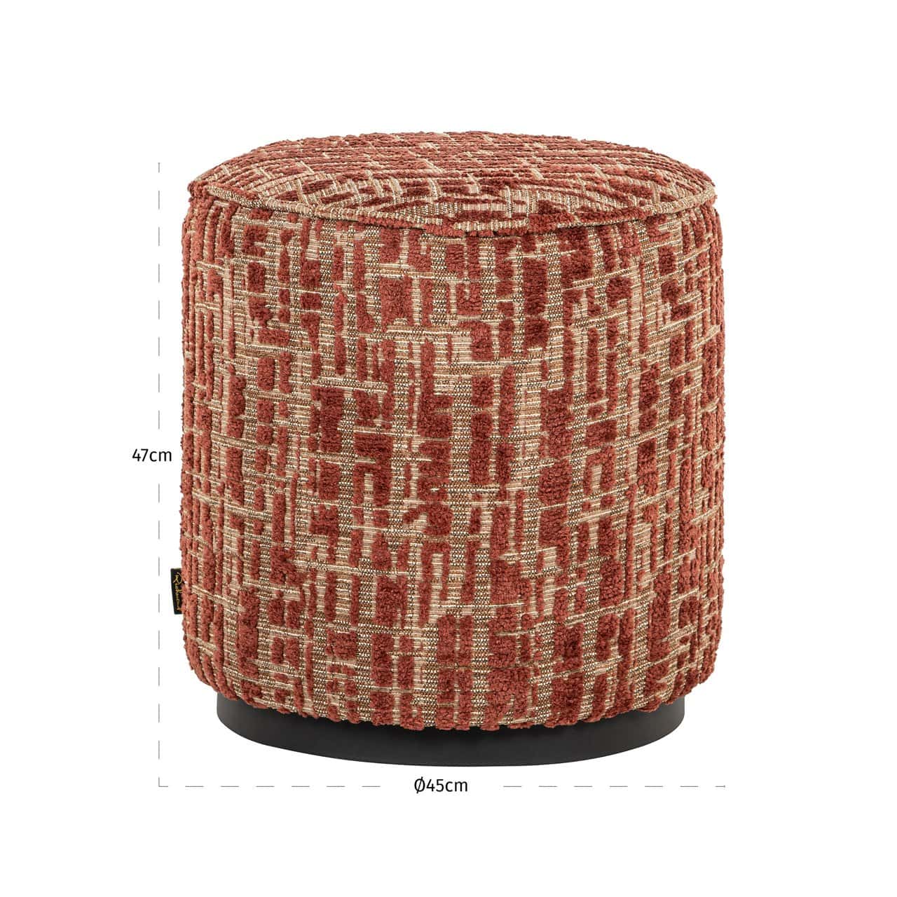 Pufs Lexie Richmond Interiors 45/47/45 cm terra