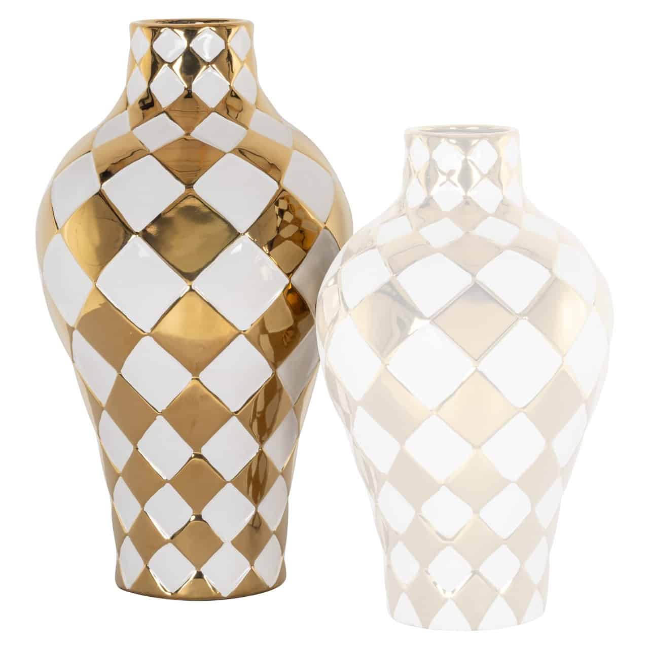 Vāze Zilla L Richmond Interiors 27/27/49 cm zelts/balts