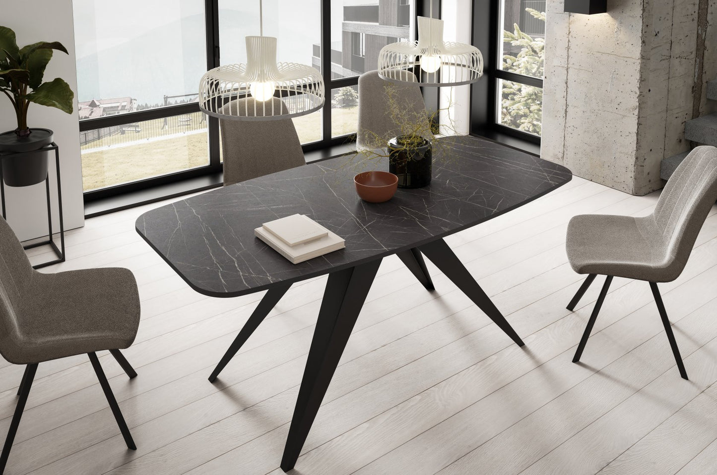 Galds Fery 76/160/80; 76/180/90 cm rieksts Franklin tobacco/kašmirs - N1 Home