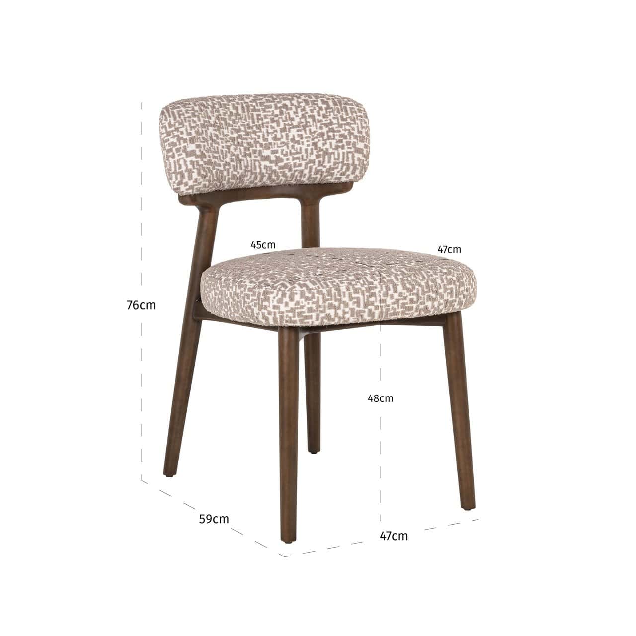 Krēsls Basker (Set of 2) Richmond Interiors 47/76/59 cm natural geo