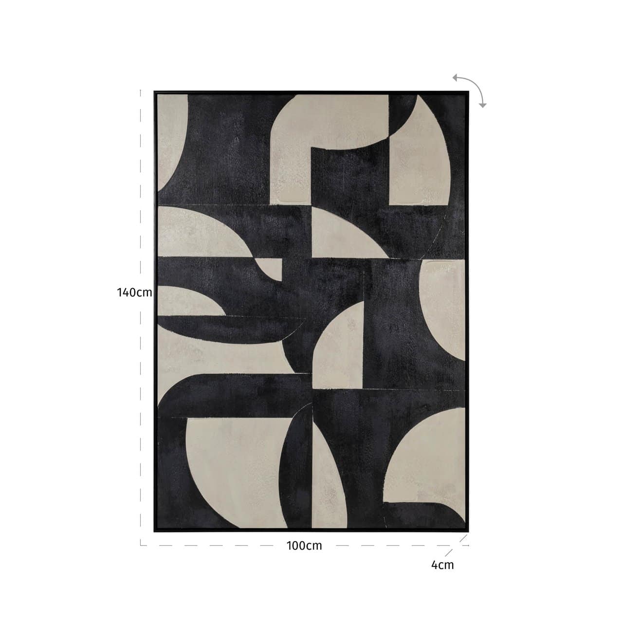 Sienas māksla Richmond Interiors 4/100/140 cm melns/bēšs