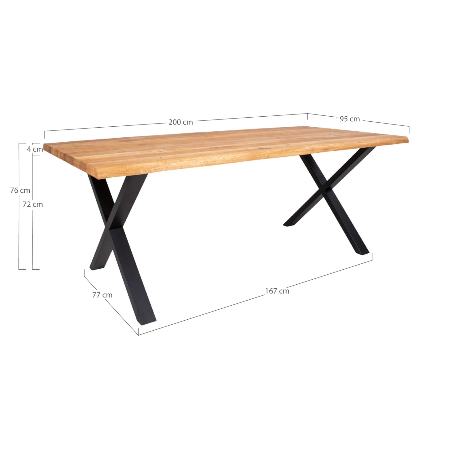 Galds Tulans 95/140/75; 95/200/75; 95/240/75; 100/300/75 cm ozols
