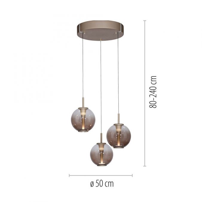 Piekaramā lampa PURE E-Infinity 50/240/50 cm bronza