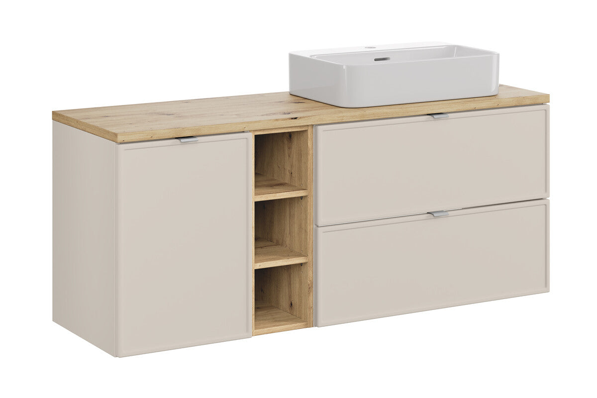 Vannas istabas mēbeļu komplekts Bell N 140 cm kašmirs/ozols - N1 Home