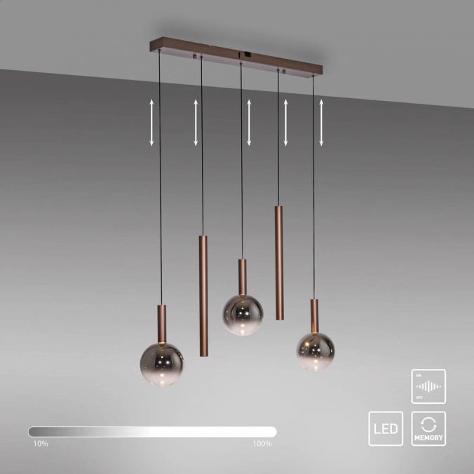 Piekaramā lampa BOWL 180/18/100 cm brūns