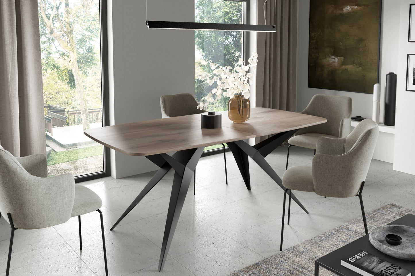 Galds Axo 160; 180;200/76/90 cm Truffle Brown Davos Oak