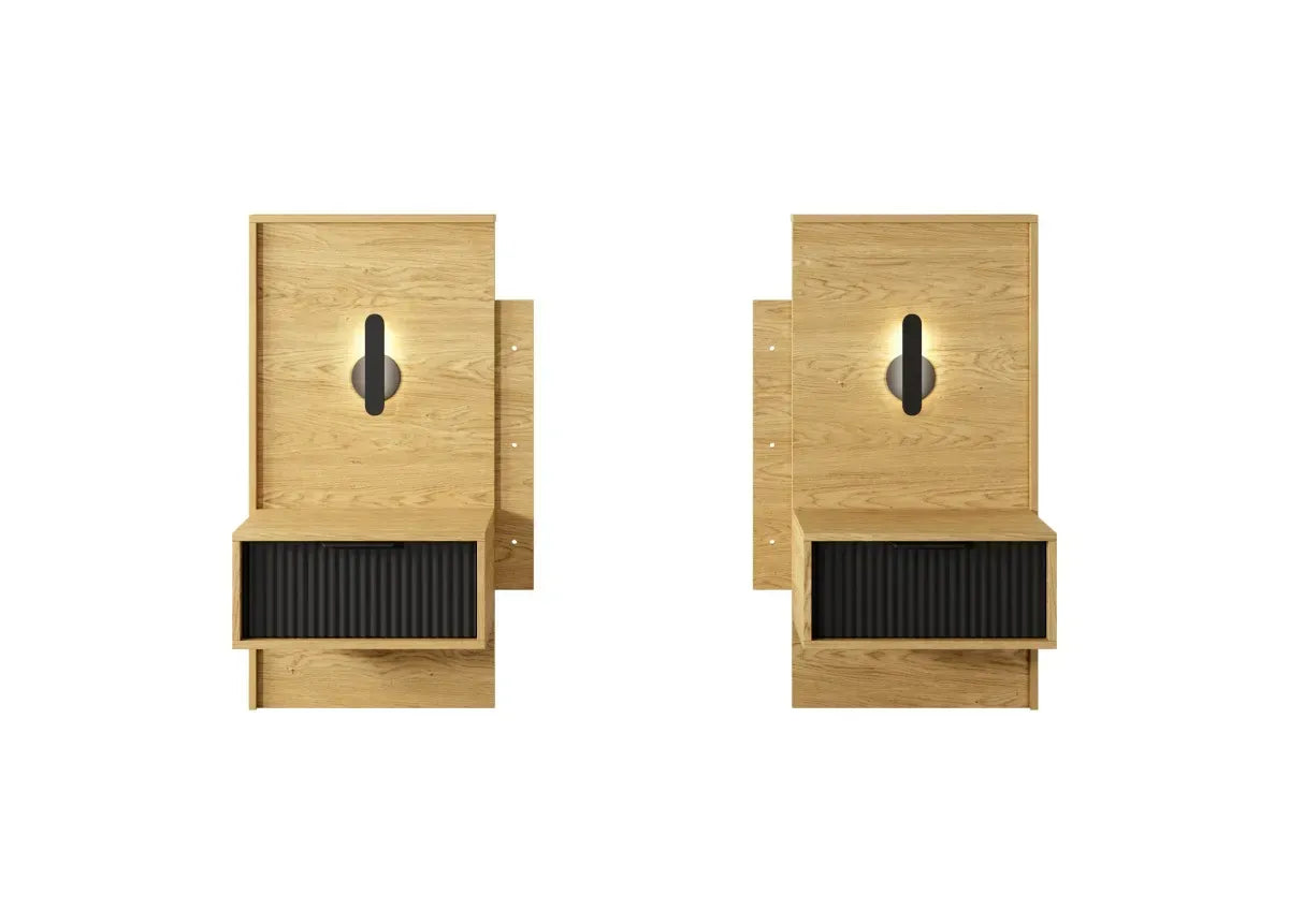 Naktsskapītis Balta 50/102/39 cm baltik ozols/melns - N1 Home