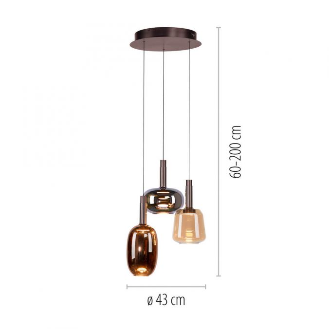 Piekaramā lampa Irides 200/43/43 cm brūns
