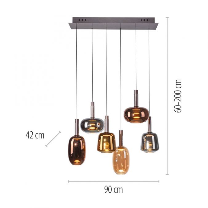Piekaramā lampa Irides 200/42/75 cm brūns