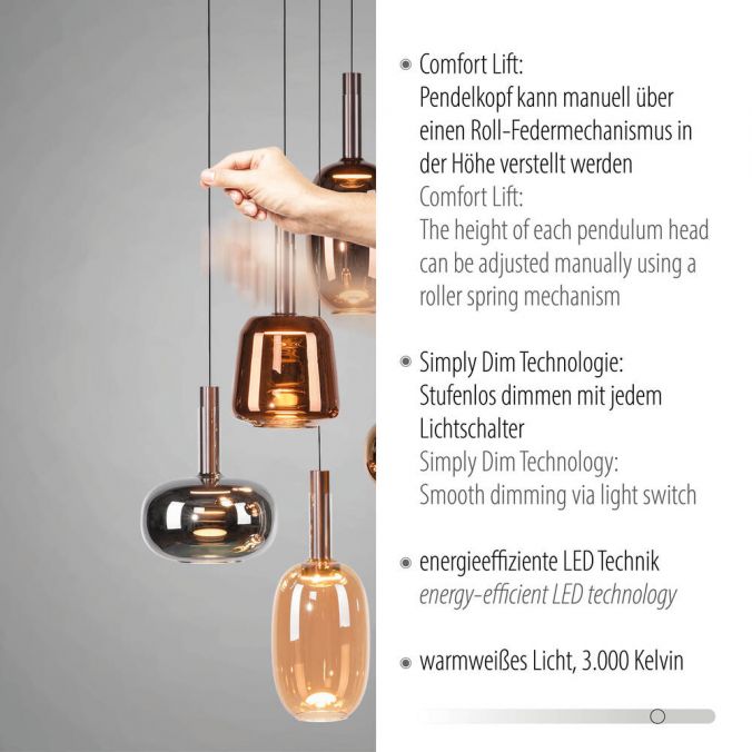 Piekaramā lampa Irides 200/42/75 cm brūns