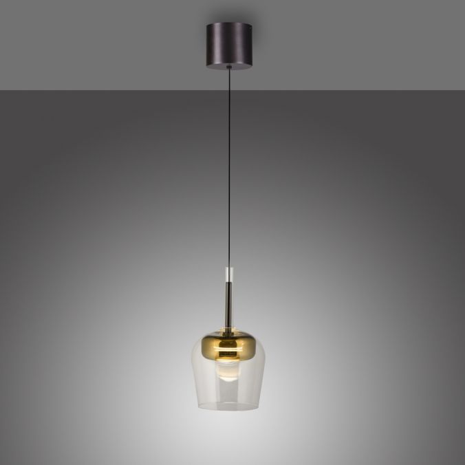 Piekaramā lampa Q-KON 200/21/21 cm melns/zelts