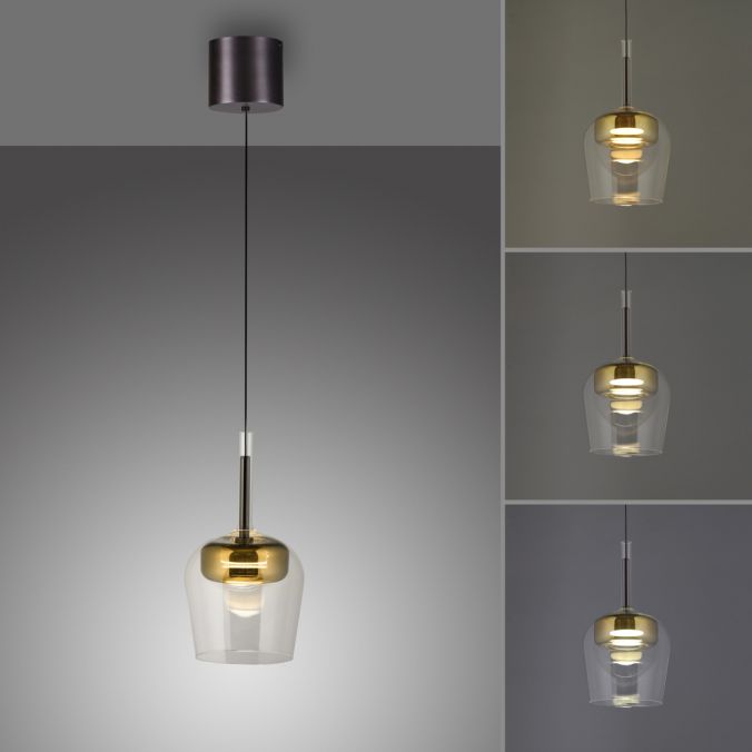 Piekaramā lampa Q-KON 200/21/21 cm melns/zelts