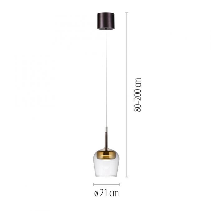 Piekaramā lampa Q-KON 200/21/21 cm melns/zelts
