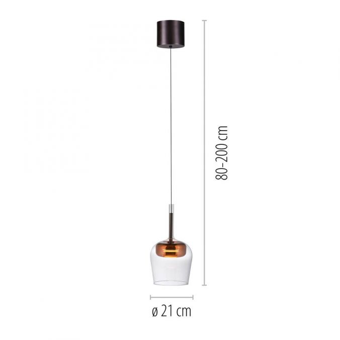 Piekaramā lampa Q-KON 200/21/21 cm melns/brūns