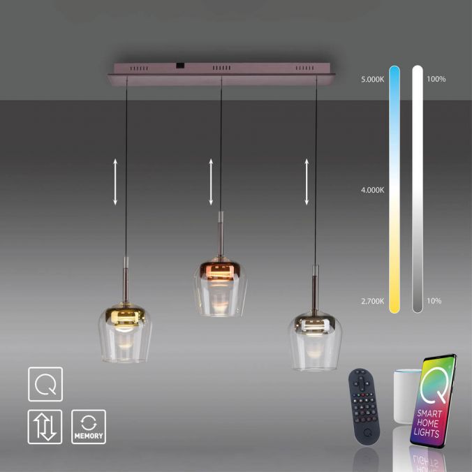 Piekaramā lampa Q-KON 200/21/93 cm melns