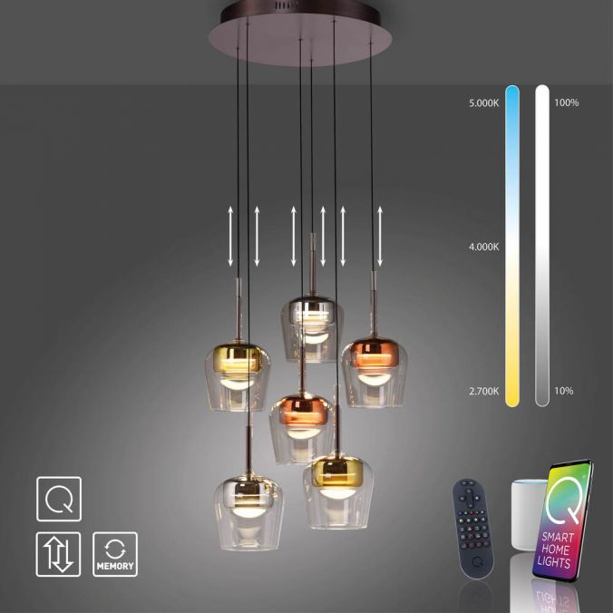 Piekaramā lampa Q-KON 200/50/50 cm melns