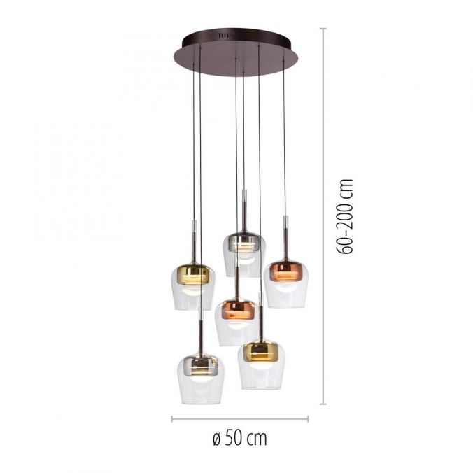 Piekaramā lampa Q-KON 200/50/50 cm melns