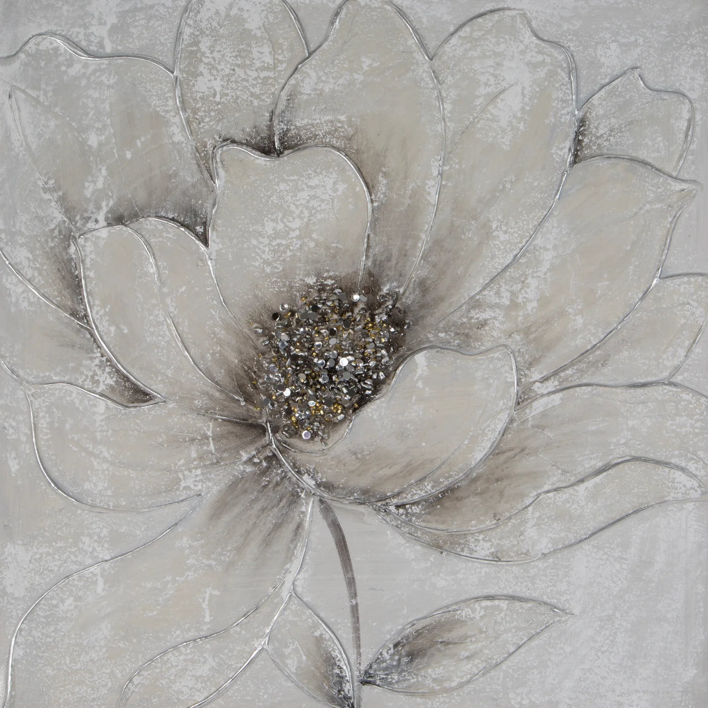 Glezna Flower 50/50 cm pelēks/sudraba - N1 Home