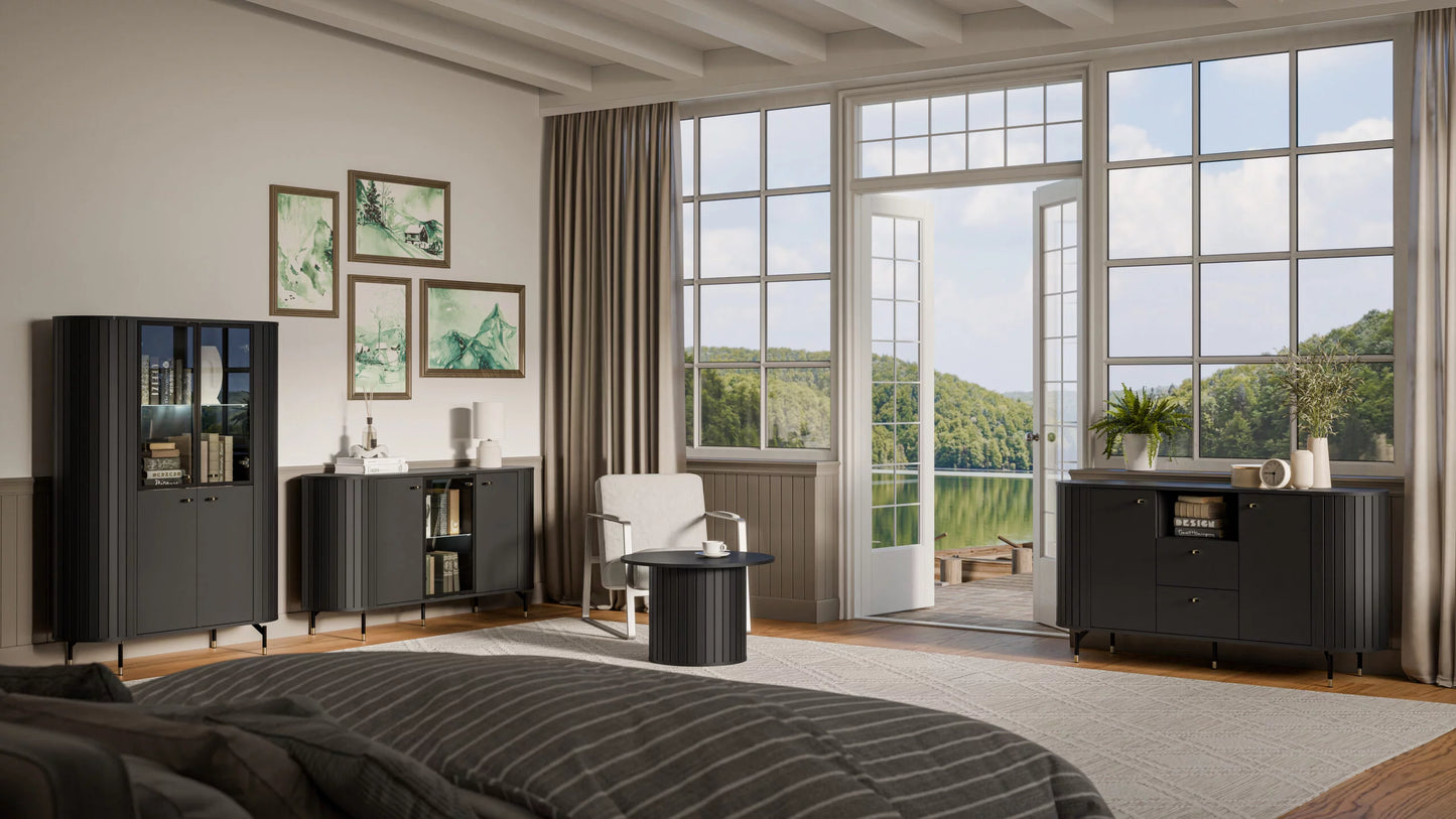 Skapis Zanto 112/40/155 cm melns