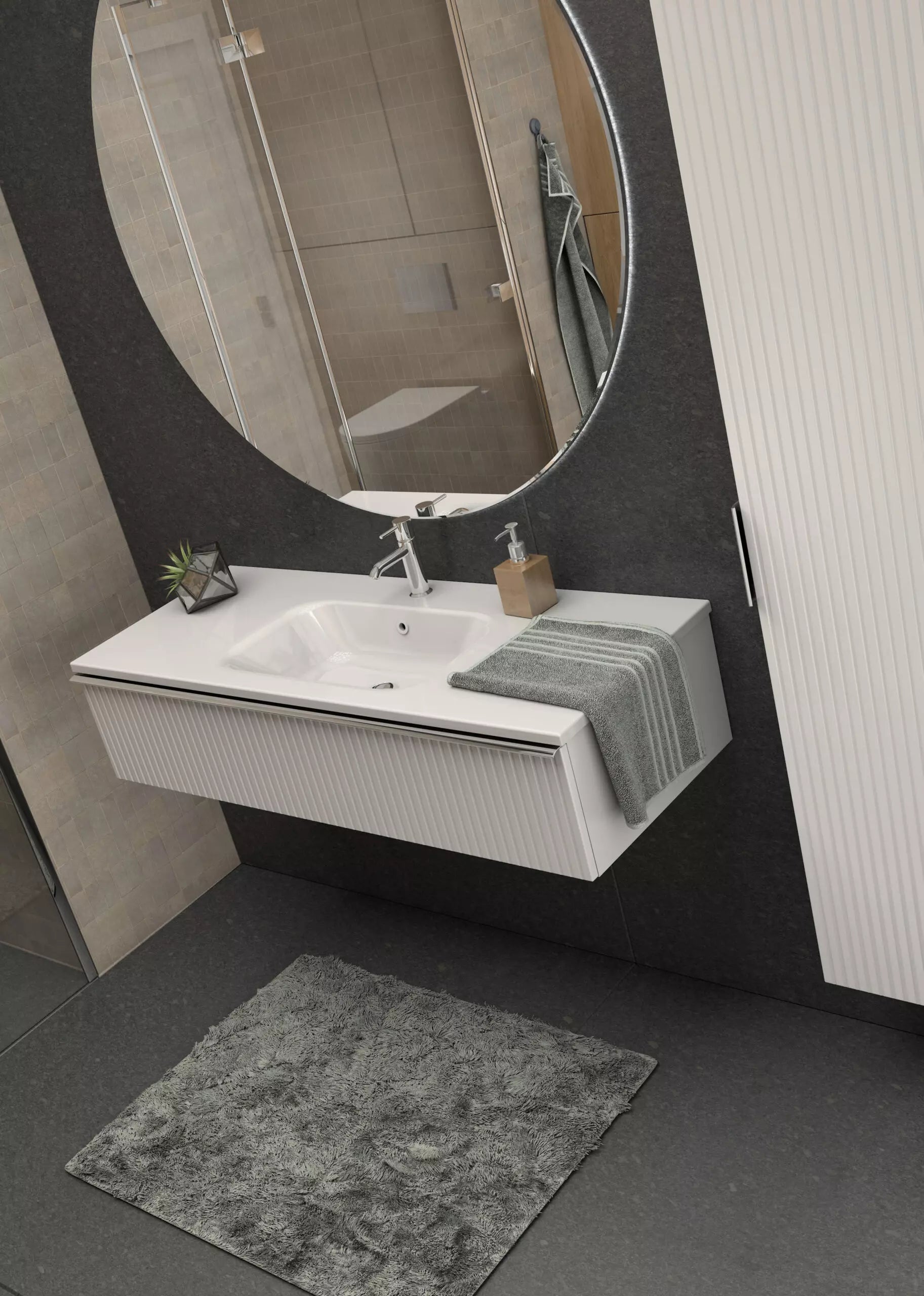 Vannas istabas izlietnes skapīs Eta Fure (3 izmēri) moka - N1 Home