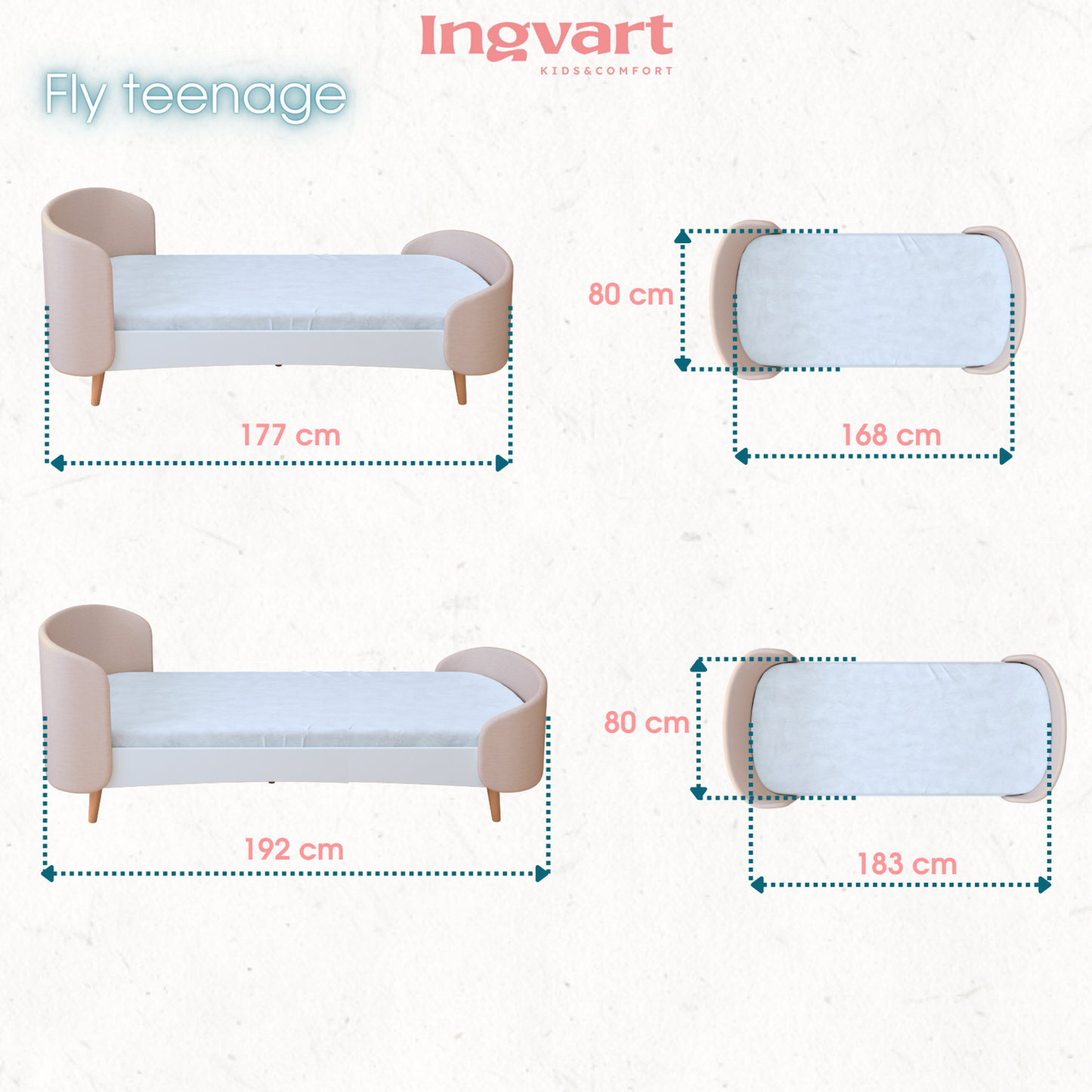 Ovāla bērnu gultiņa Transformers Fly Bed Boucle 145/104/66 cm balta bukle - N1 Home