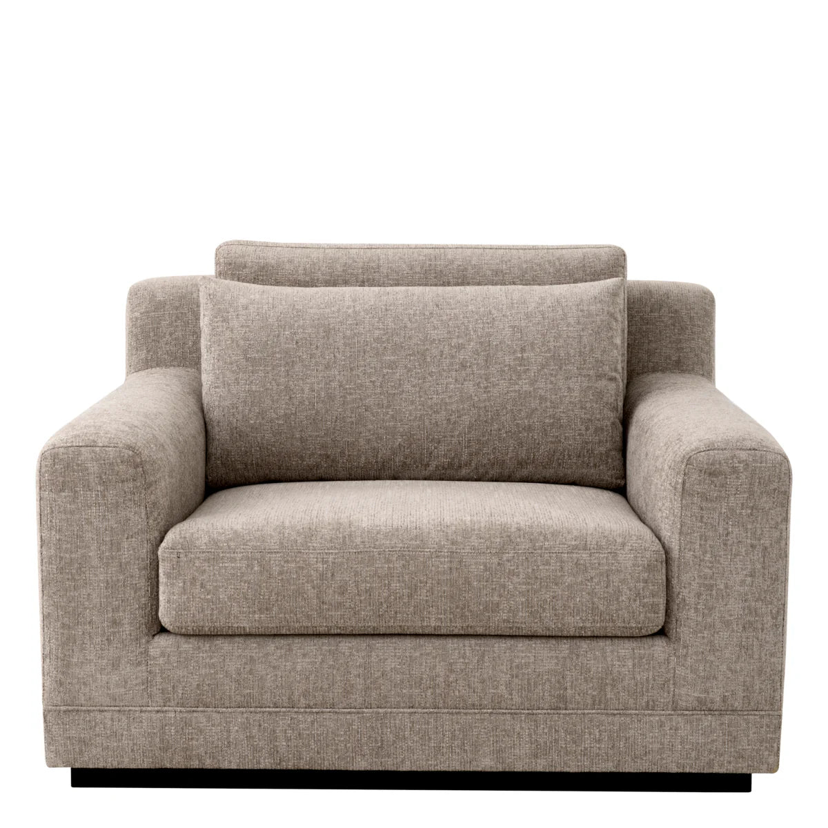 Krēsls Manhattan Eichholtz 118/117/77 cm Hunt Chenille taupe | black base - N1 Home