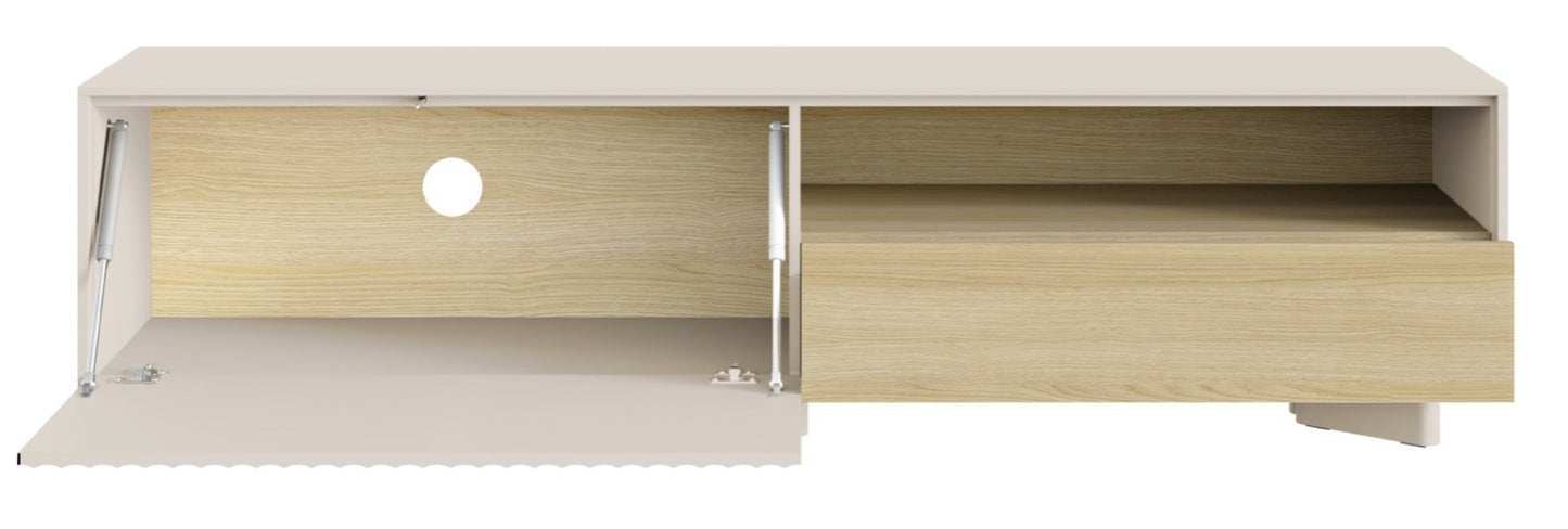 TV skapis Distri Riffle 175/46/35 cm Vičencas ozols/kašmirs