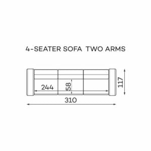Dīvāns Tivoli Befame 310/117/103 cm pelēks - N1 Home