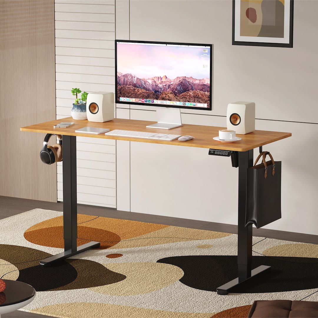 Biroja galds ContLite 140/60/72-118 cm melns/koks - N1 Home