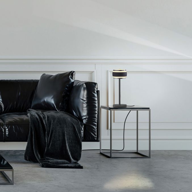 Galda lampa PURE Falling Rings 32/13/13 cm melnā pērle / dimants