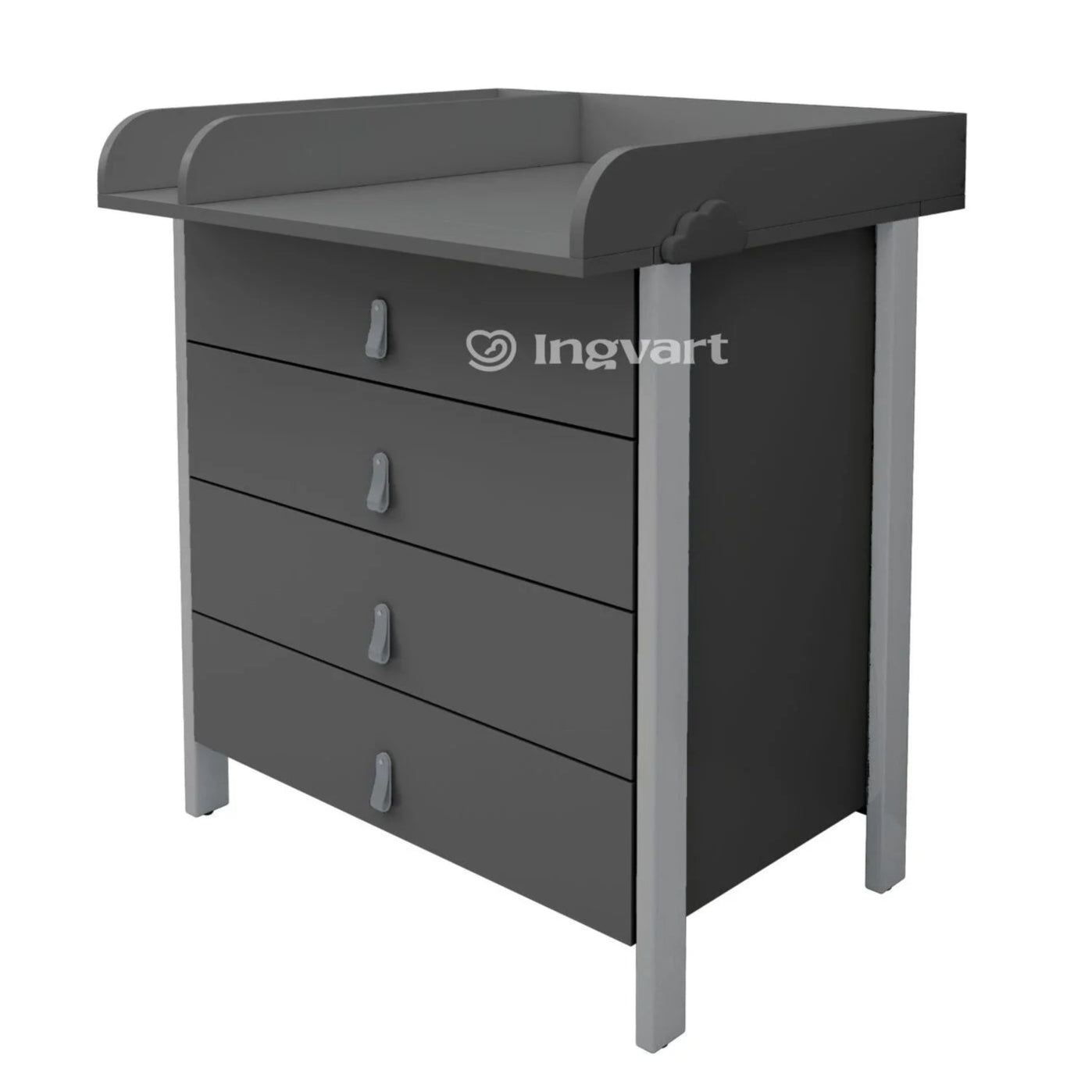 Ingvart Kumode ar Pārtinamo Galdiņu Scandi 82/80/50 cm Graphite+Grey - N1 Home