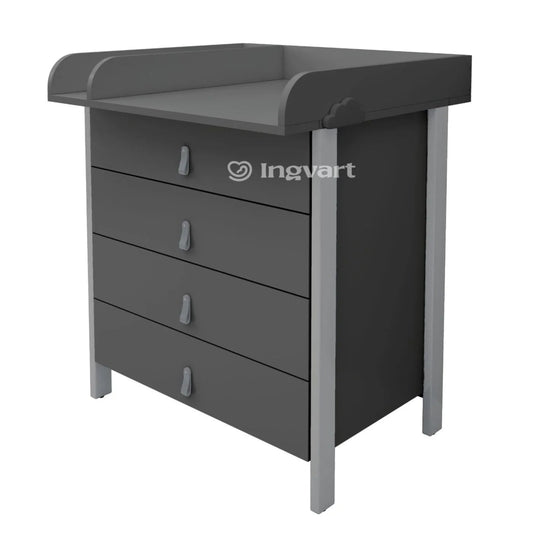 Ingvart Kumode ar Pārtinamo Galdiņu Scandi 82/80/50 cm Graphite+Grey - N1 Home