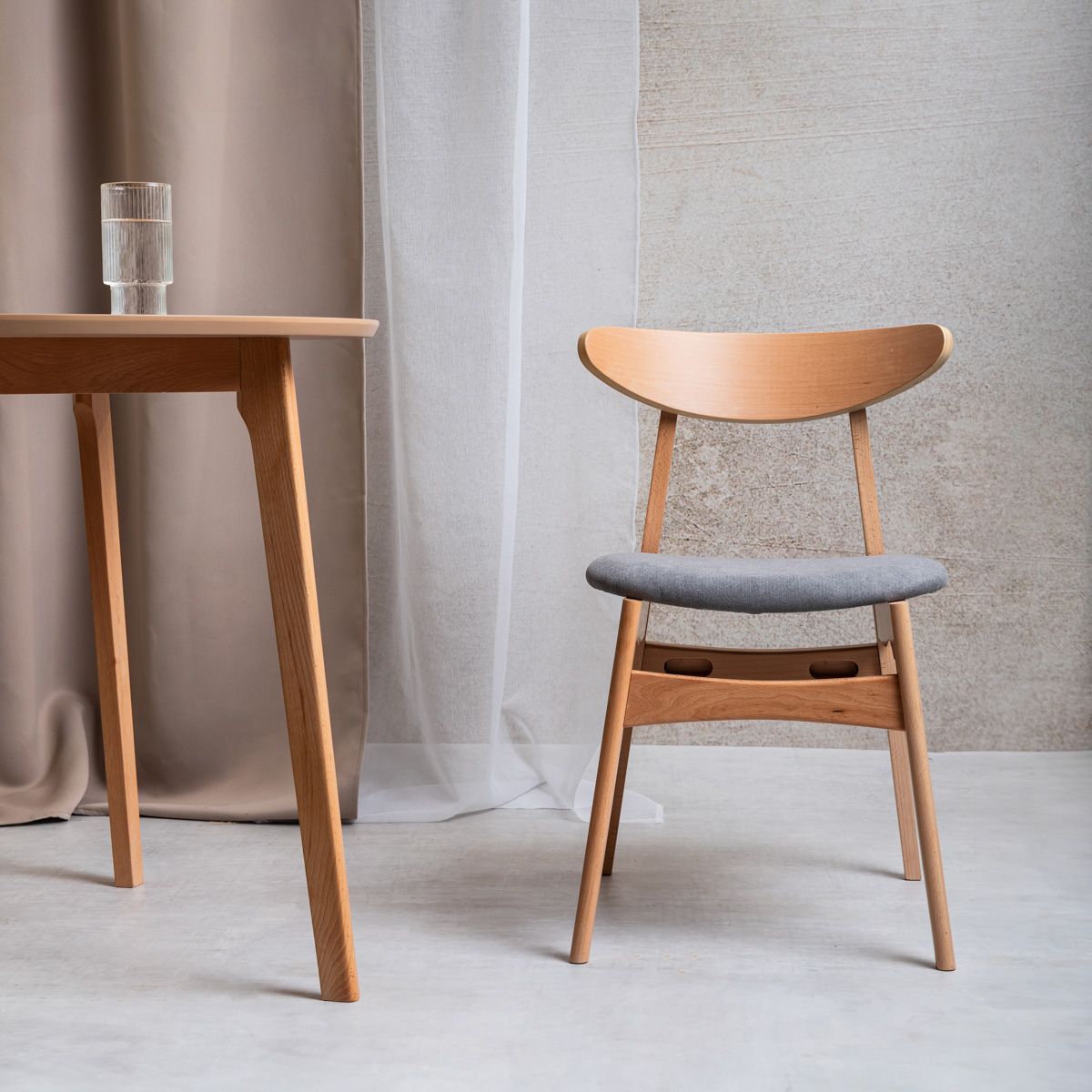 Krēsls Arus 48/55/74 cm dabīgs/pelēks