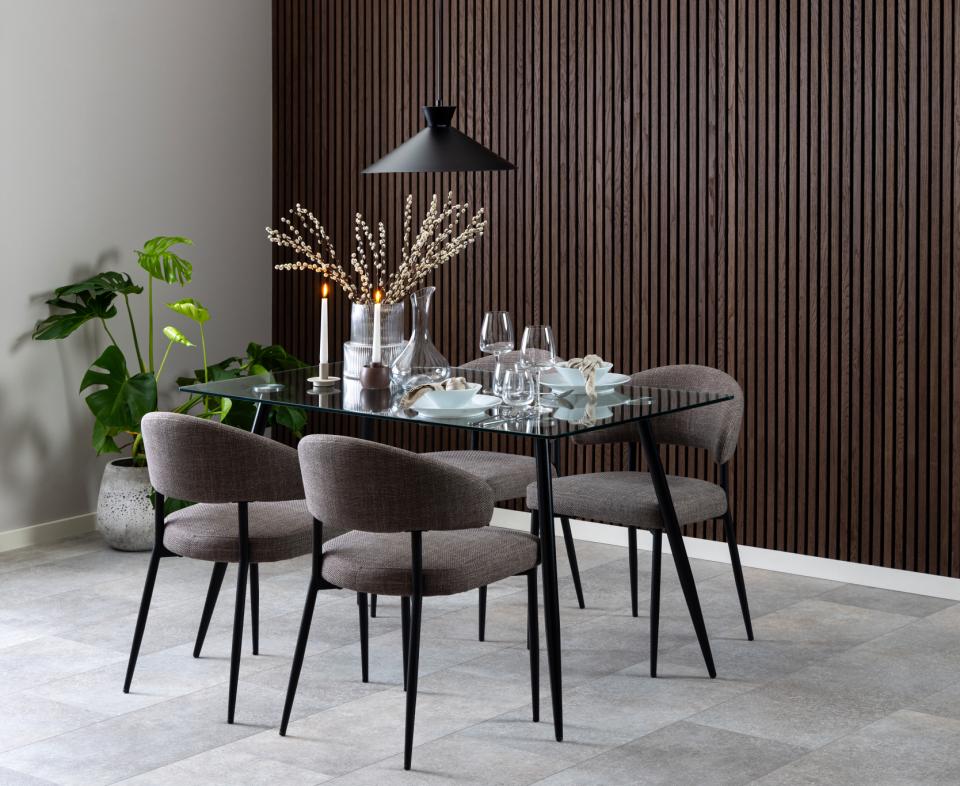 Krēsls Edins 56/55/77 cm gaiši pelēks/brūns - N1 Home