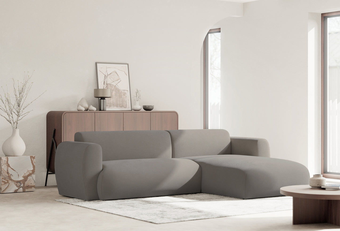 Dīvāns Emil 74/262/156 cm Storm 09