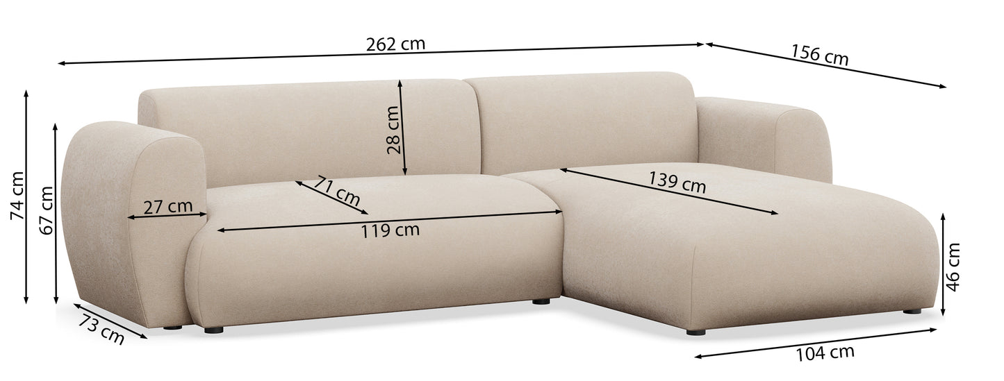 Dīvāns Emil 74/262/156 cm Misterio 04