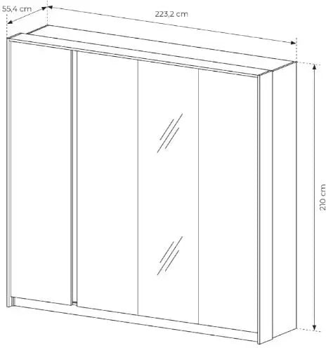 Skapis Dasty 223/210/55 cm bēšš - N1 Home