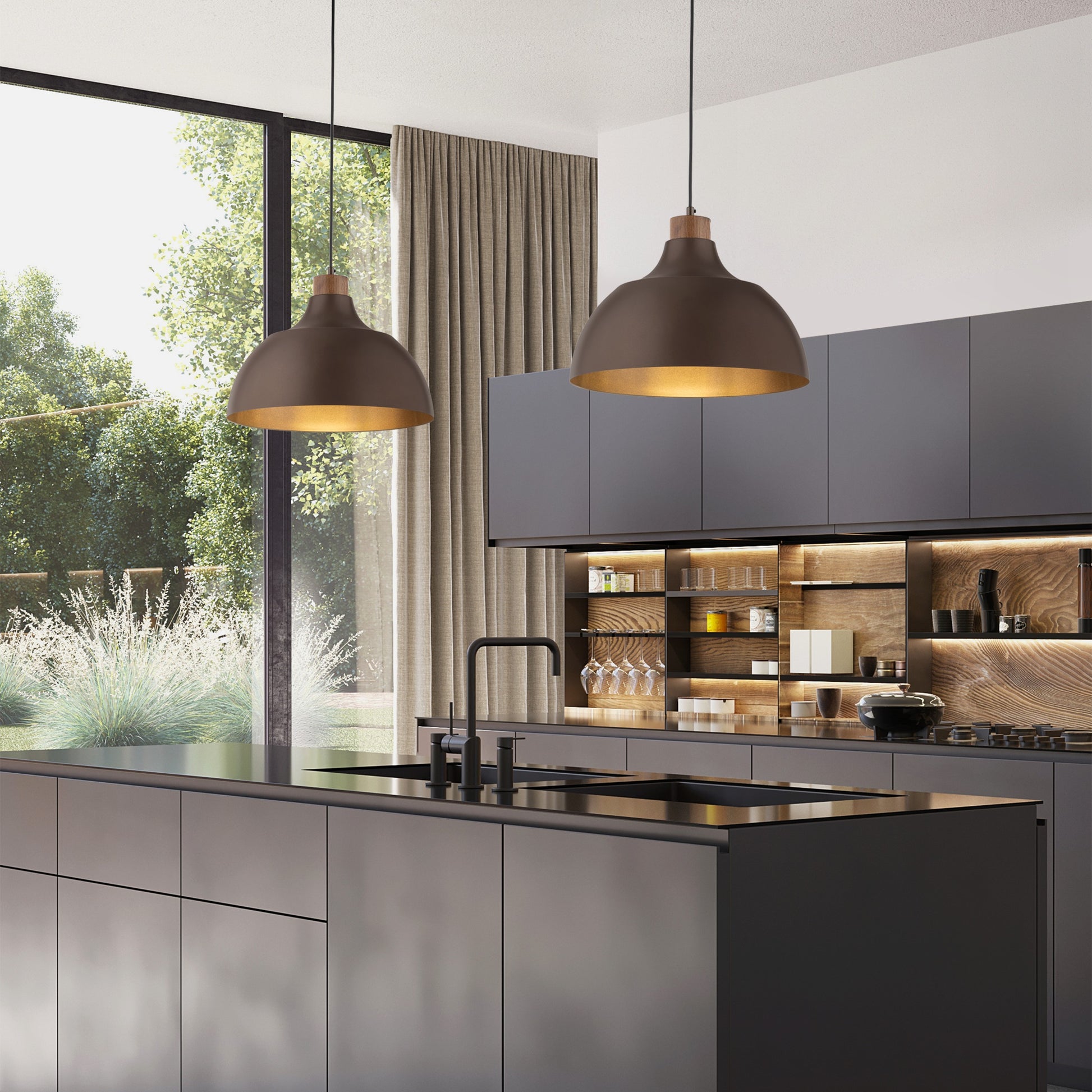 Piekaramā lampa Cap 340 × 340 × 1700 mm brūns - N1 Home