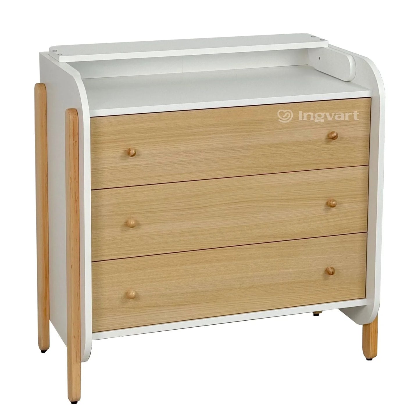 Ingvart Kumode ar Pārtinamo Galdiņu Nika 84/93/43 cm Natural/White - N1 Home
