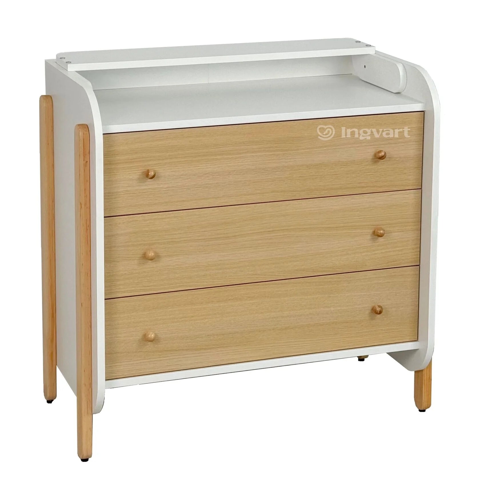 Ingvart Kumode ar Pārtinamo Galdiņu Nika 84/93/43 cm Natural/White - N1 Home