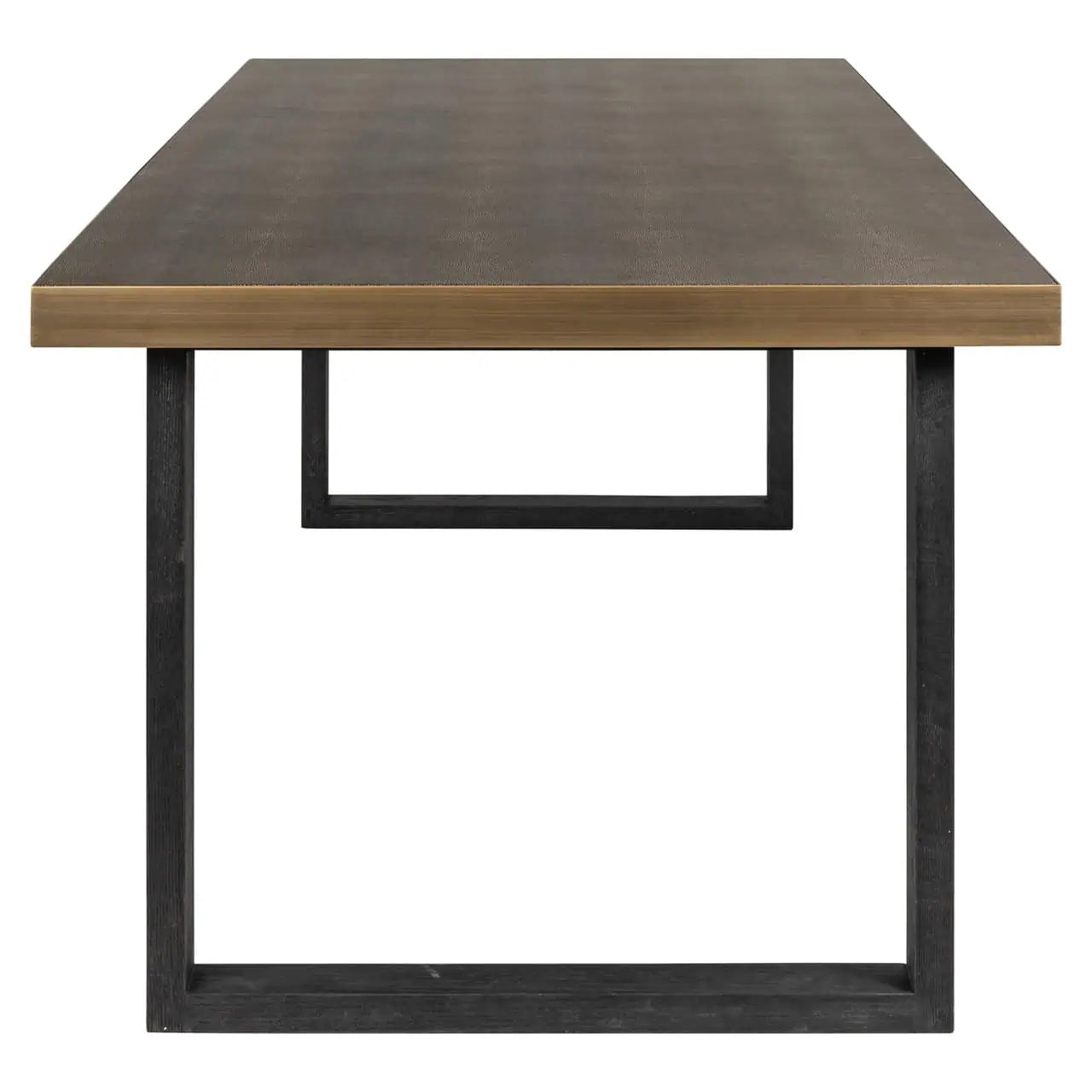 Galds Bloomville brown incl. glass top Richmond Interiors 76/230/100 cm zelts/melns - N1 Home