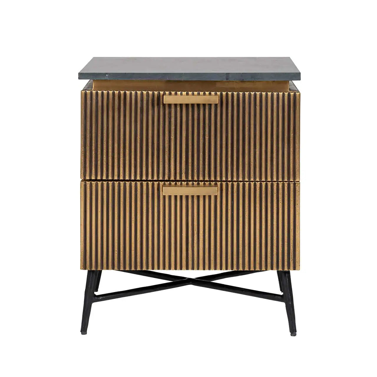 Naktsskapītis Ironville ar 2 atvilktnēm Richmond Interiors 58/50/40 cm zelts - N1 Home