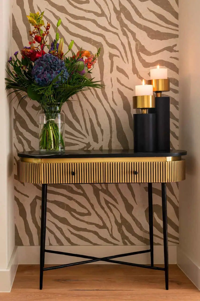 Console Ironville 2-drawers Richmond Interiors 76/100/40 cm zelts - N1 Home