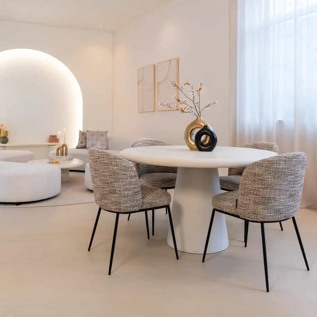 Galds Bloomstone white Richmond Interiors 76/130 cm balts - N1 Home