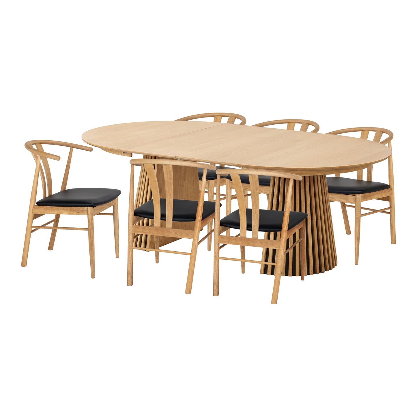 Ēdamgalda komplekts Osara 120/120-160-200/75 cm ozols/melns