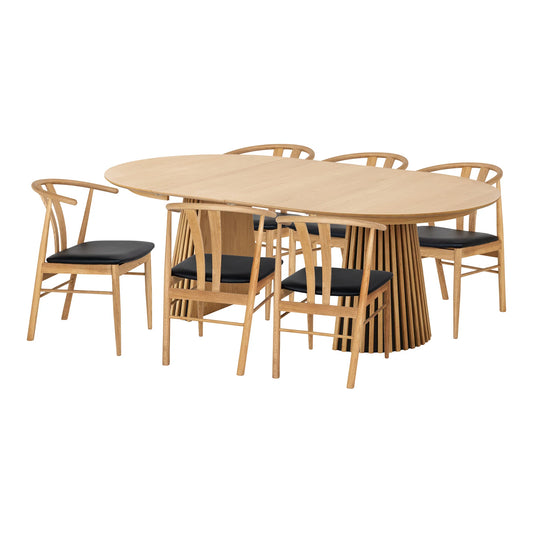 Ēdamgalda komplekts Osara 120/120-160-200/75 cm ozols/melns