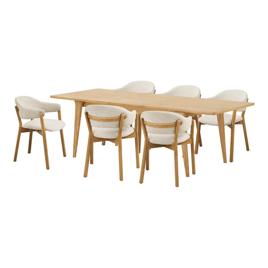 Ēdamgalda komplekts Darvas 90/180-230/75 cm ozols/bēšs