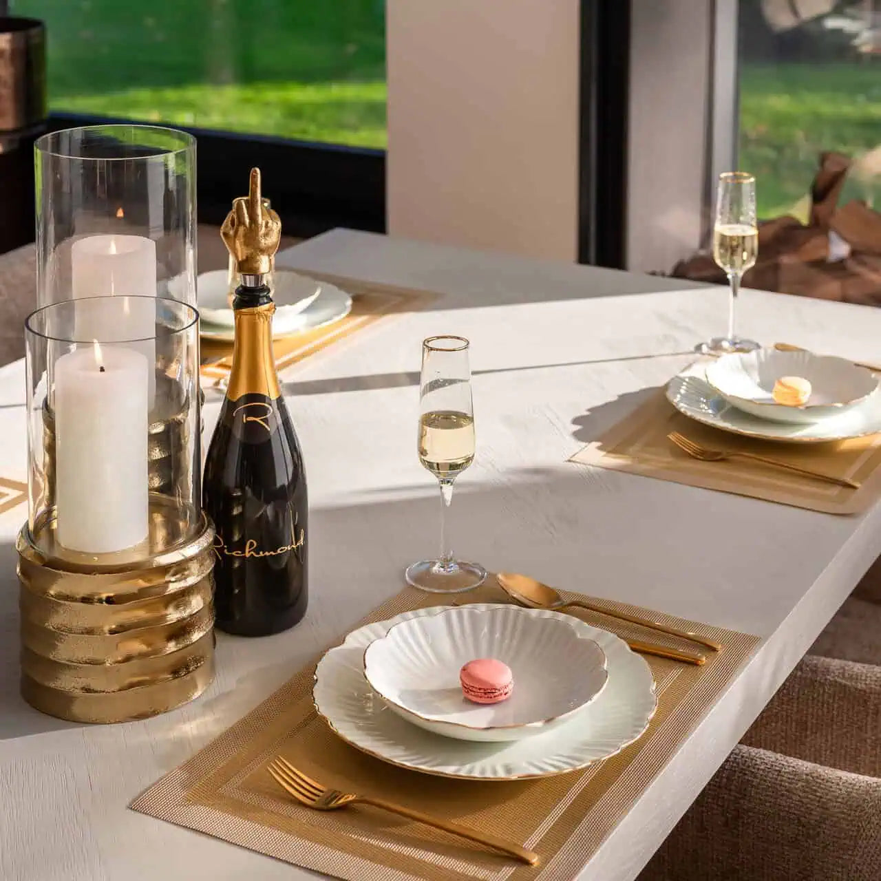 Svečturis Bodil gold small Richmond Interiors 30/13/13 cm zelts - N1 Home