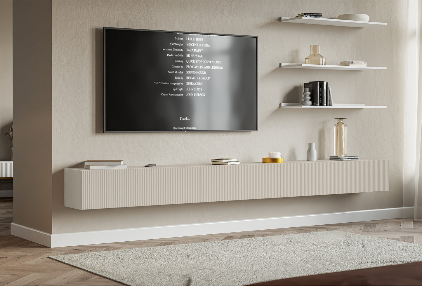 TV skapis Velda 302/28/31 cm bēšs - N1 Home